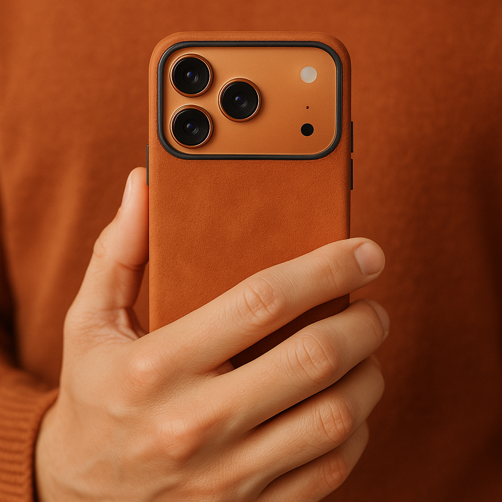 Alcantara skal – kompatibelt med iPhone